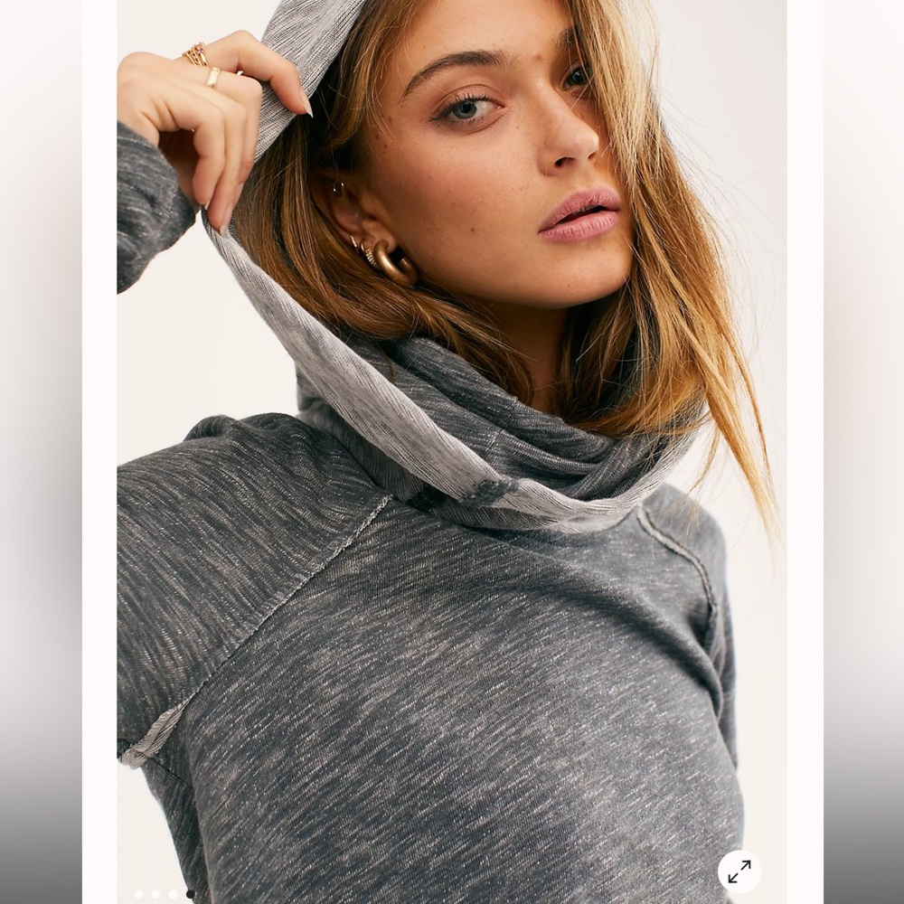 Free People Beach Cocoon Cowl Neck Pullover, 100% Cotton - Picture 4 of 9